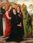 Juan de Borgona The Virgin, Saint John the Evangelist, two female saints and Saint Dominic de Guzman. Spain oil painting artist